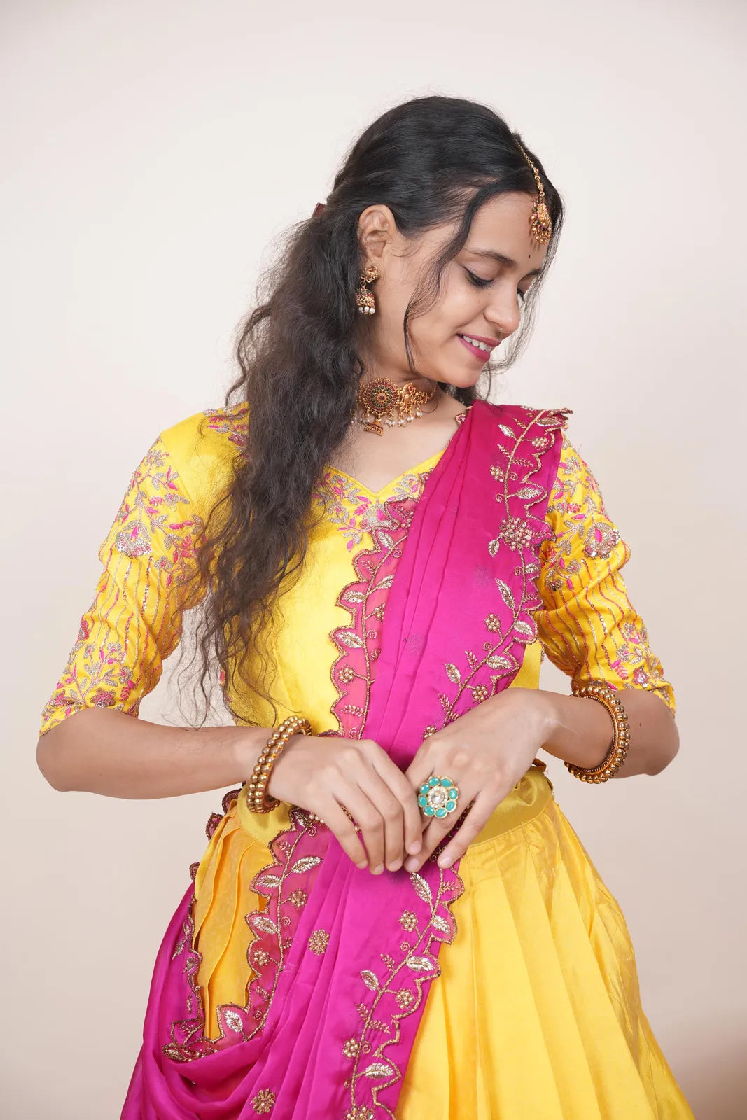 Zuvitha South Indian Festival Traditional Half Saree