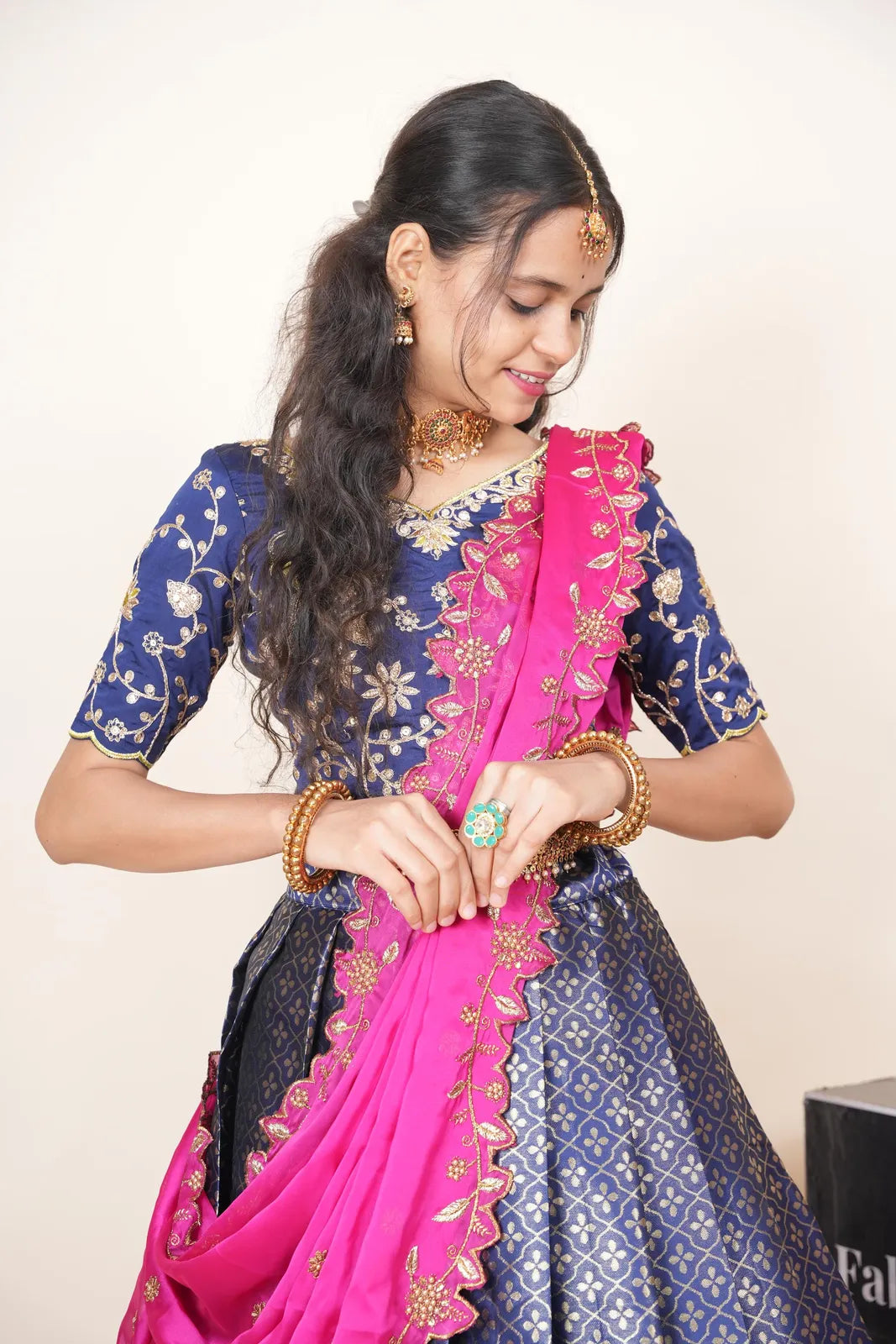 Zuvitha South Indian Festival Traditional Half Saree