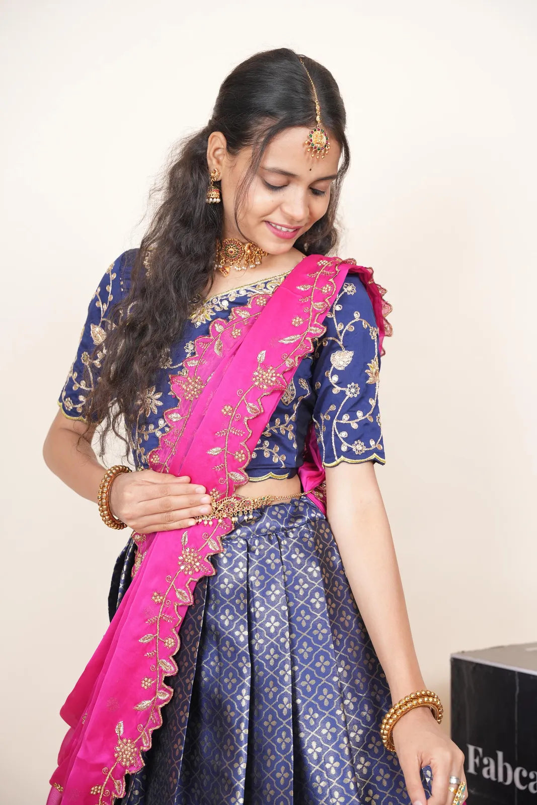 Zuvitha South Indian Festival Traditional Half Saree