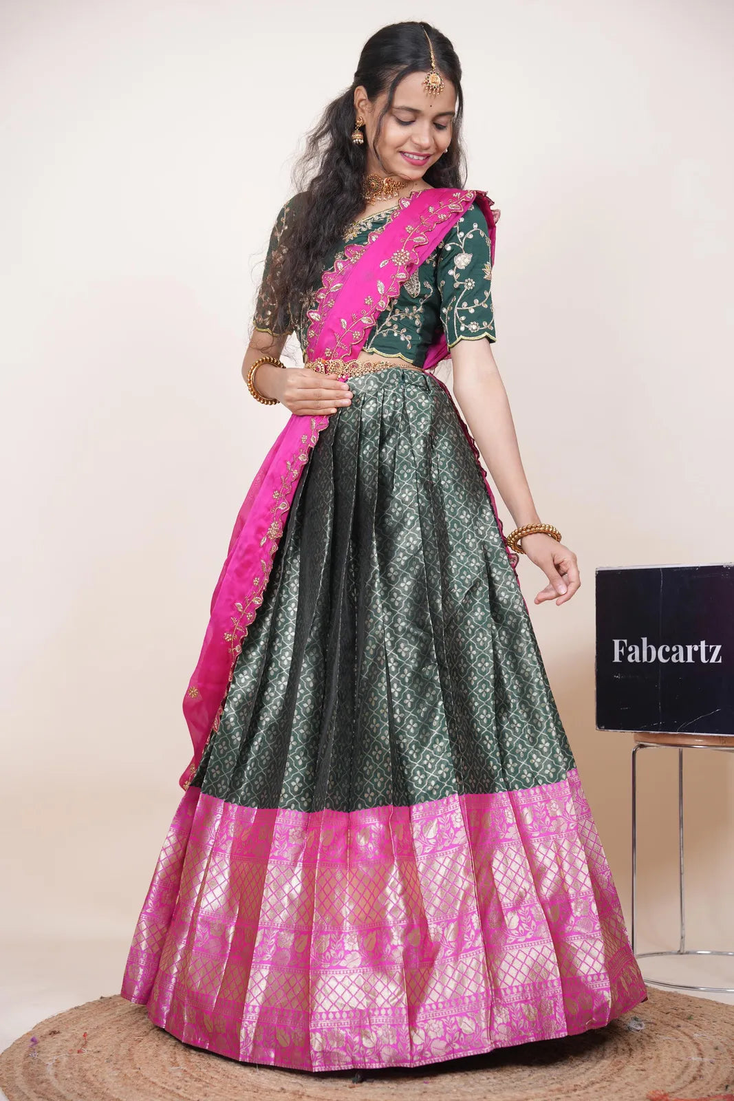 Zuvitha South Indian Festival Traditional Half Saree