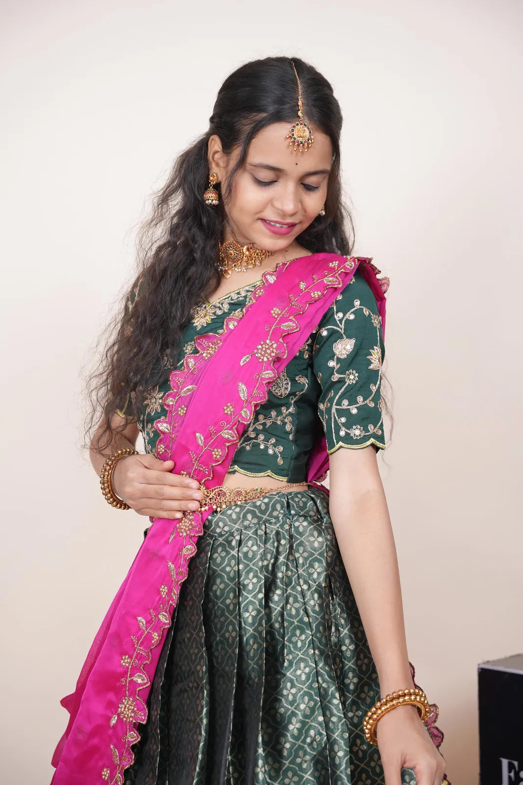 Zuvitha South Indian Festival Traditional Half Saree