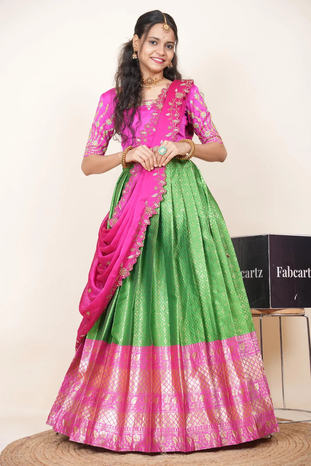 Zuvitha South Indian Festival Traditional Half Saree