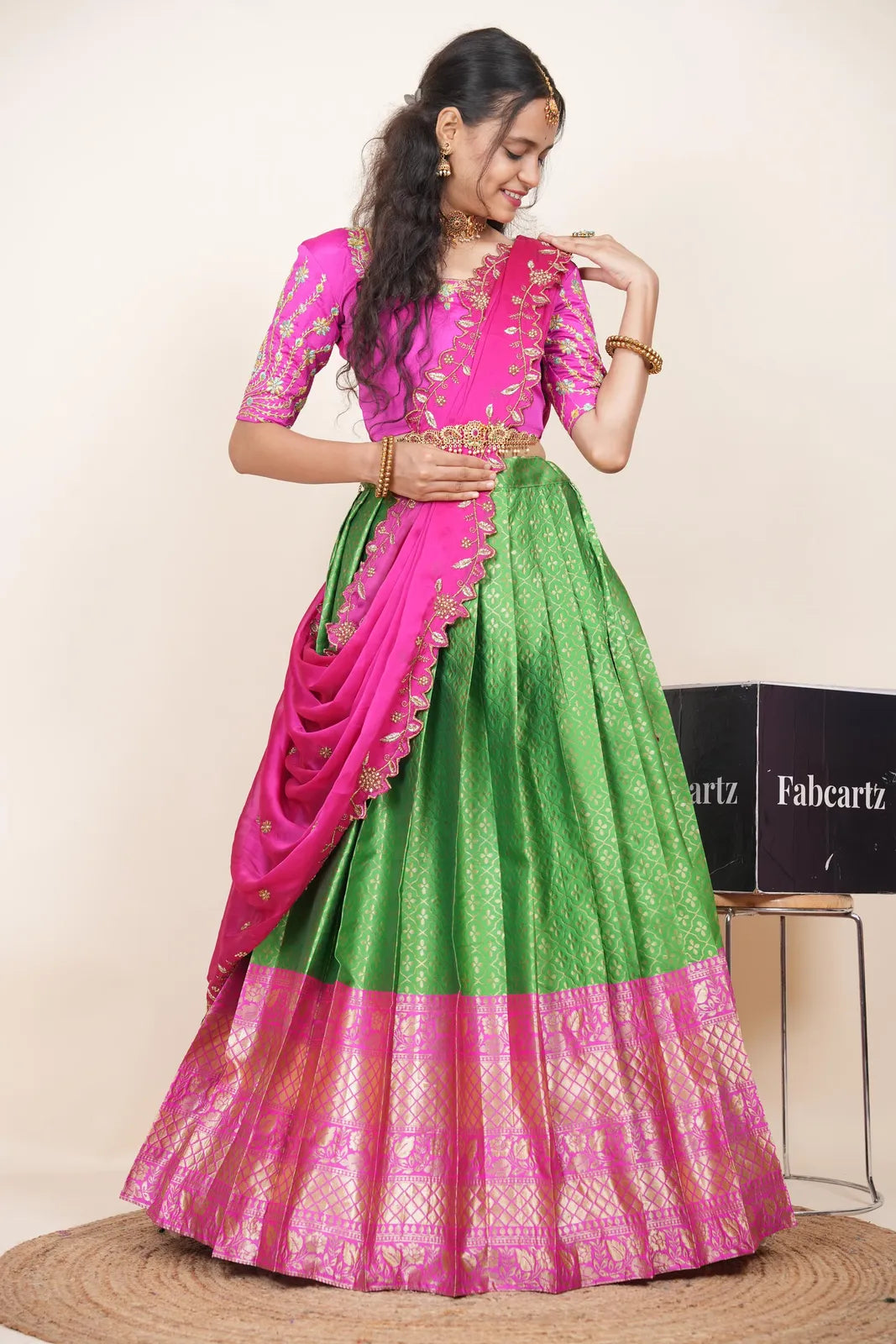 Zuvitha South Indian Festival Traditional Half Saree