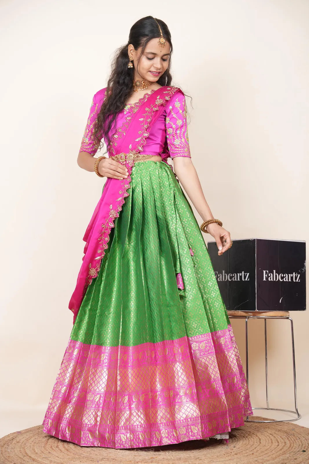 Zuvitha South Indian Festival Traditional Half Saree