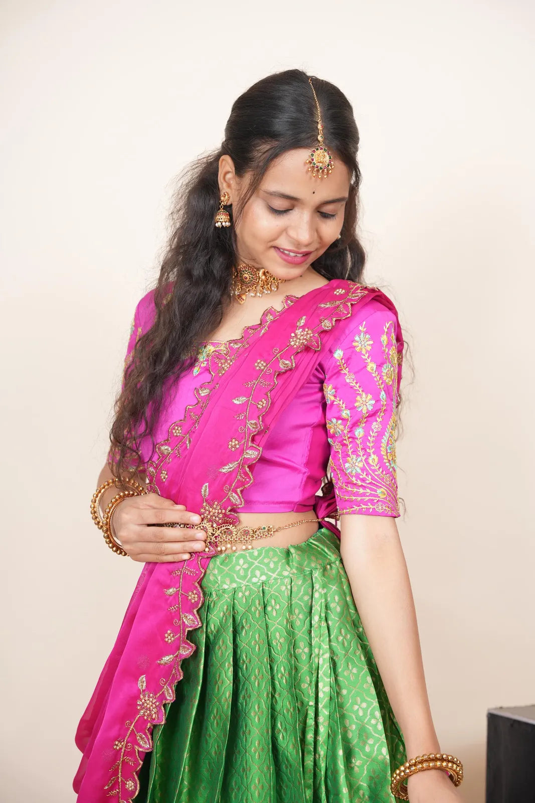 Zuvitha South Indian Festival Traditional Half Saree