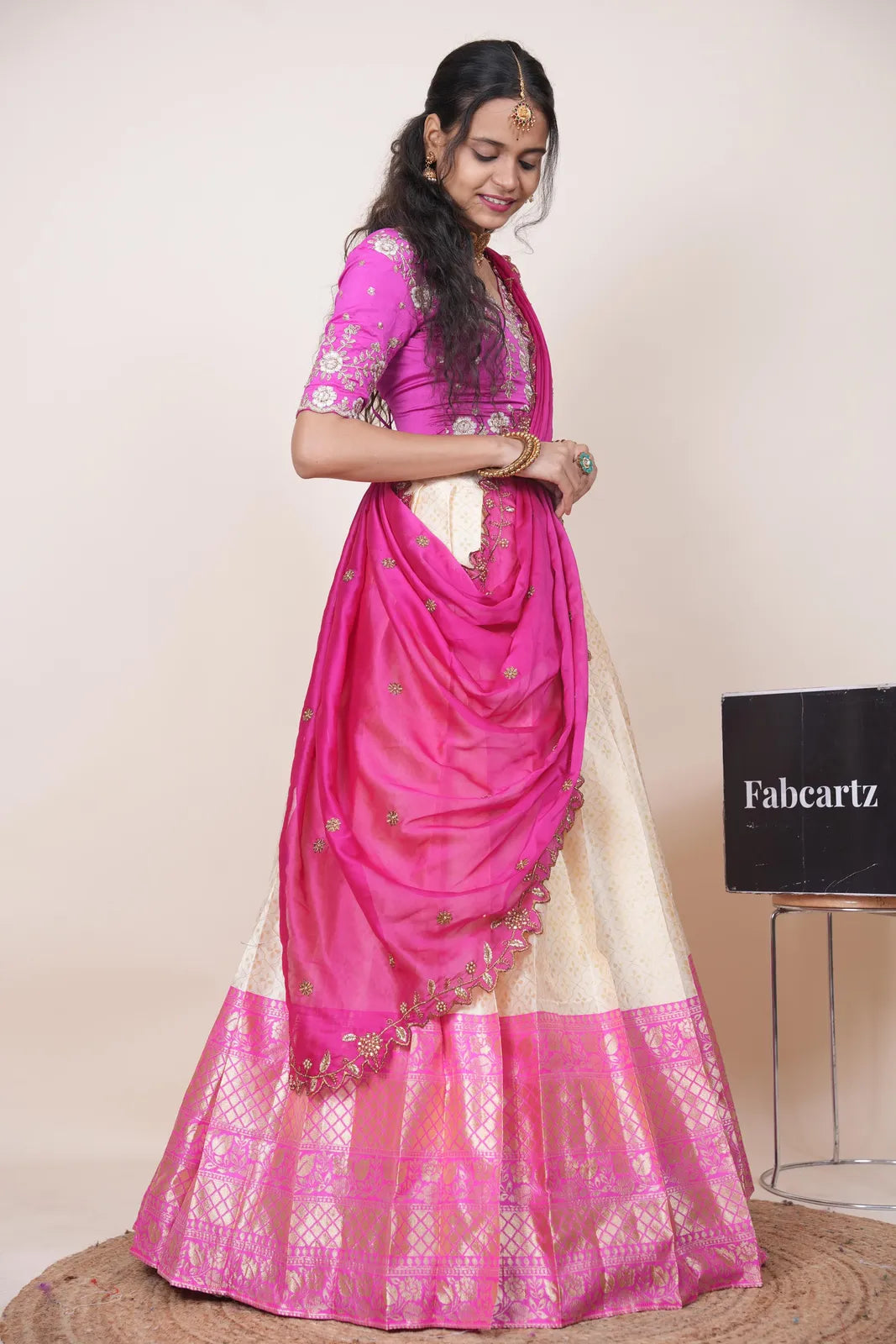 Zuvitha South Indian Festival Traditional Half Saree