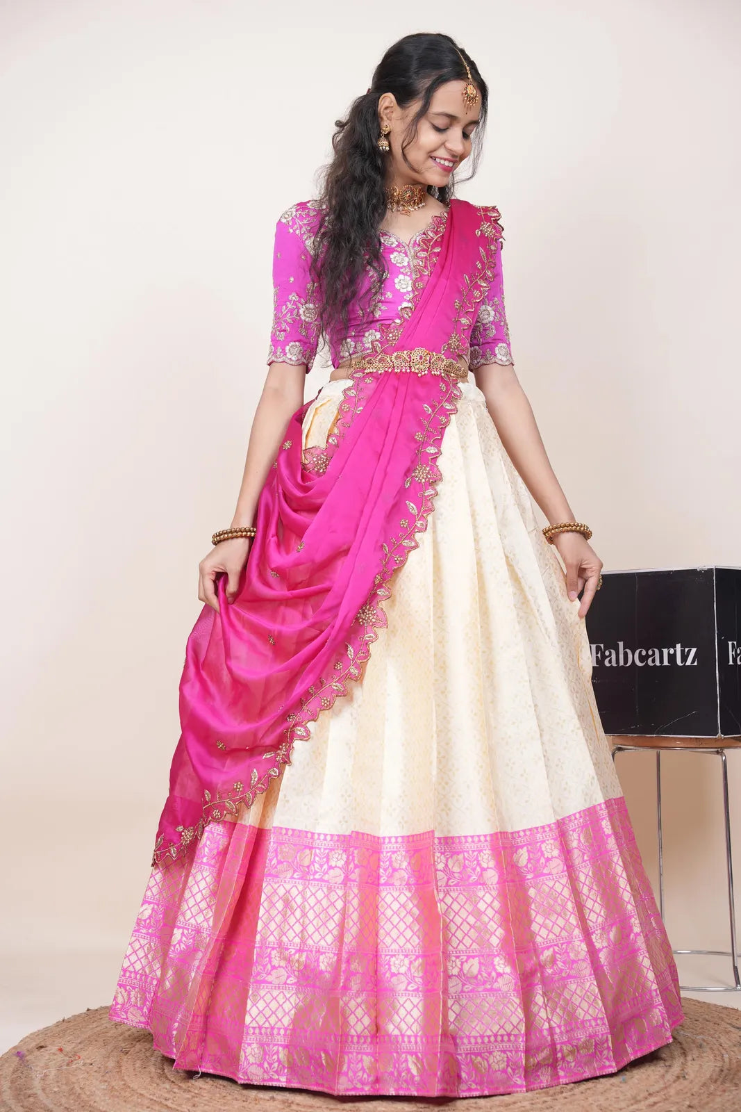 Zuvitha South Indian Festival Traditional Half Saree