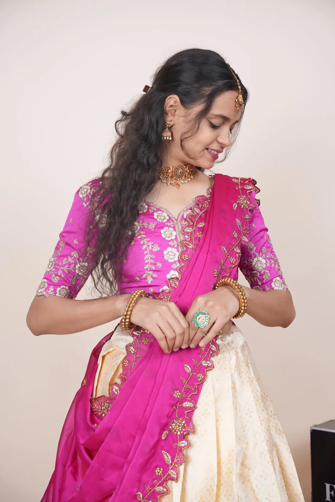 Zuvitha South Indian Festival Traditional Half Saree