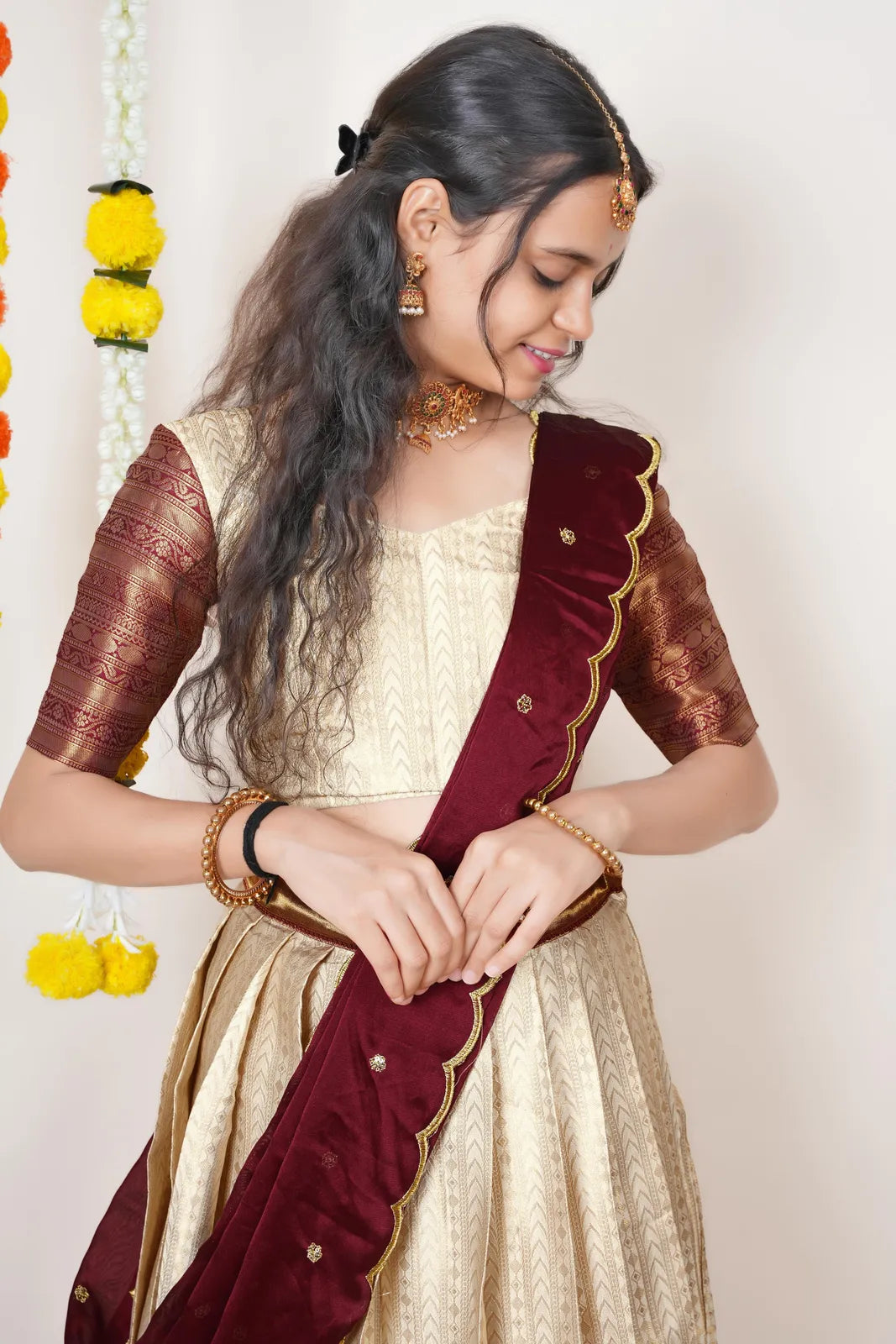 Rehani South Indian Festival Traditional Half Saree