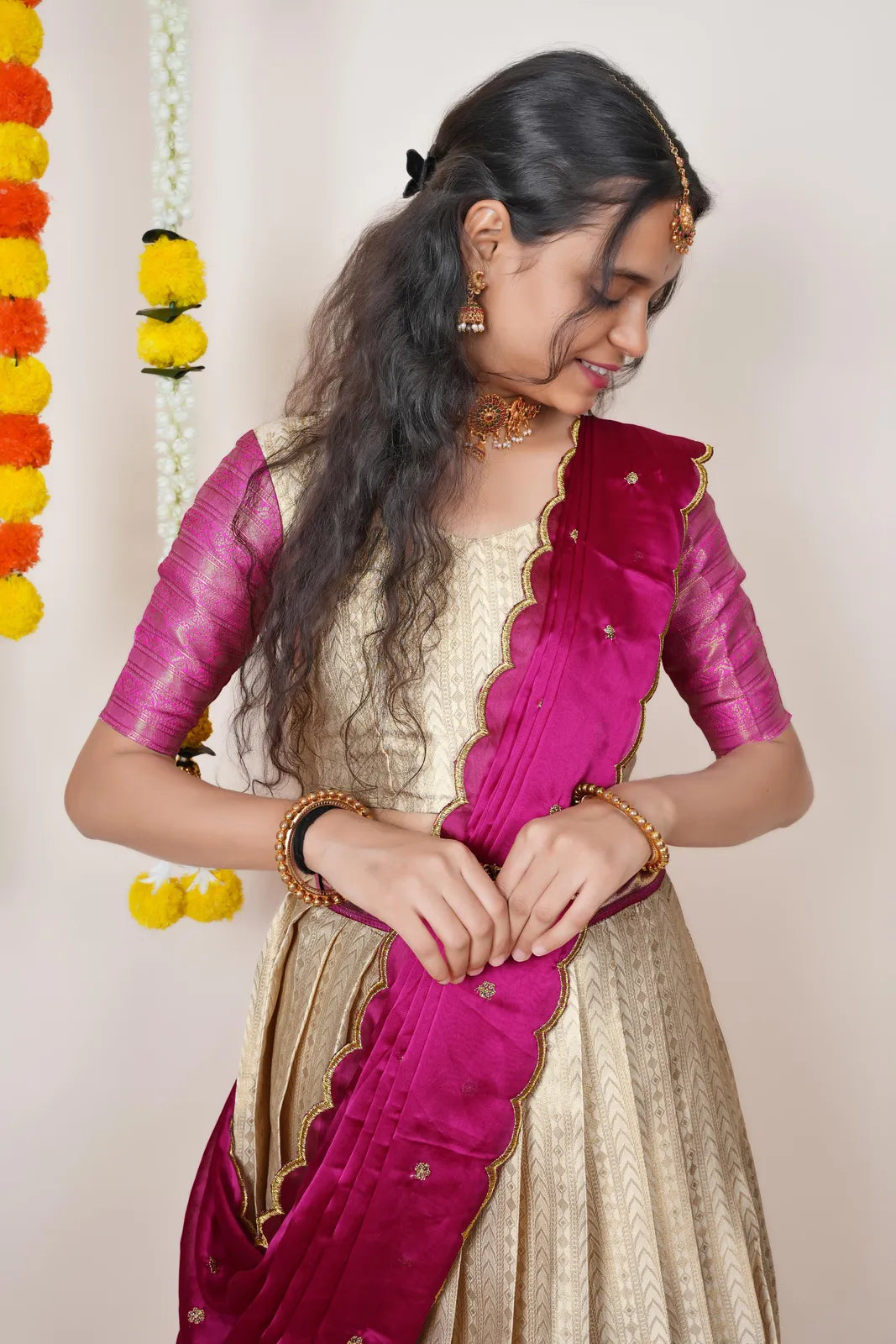Rehani South Indian Festival Traditional Half Saree
