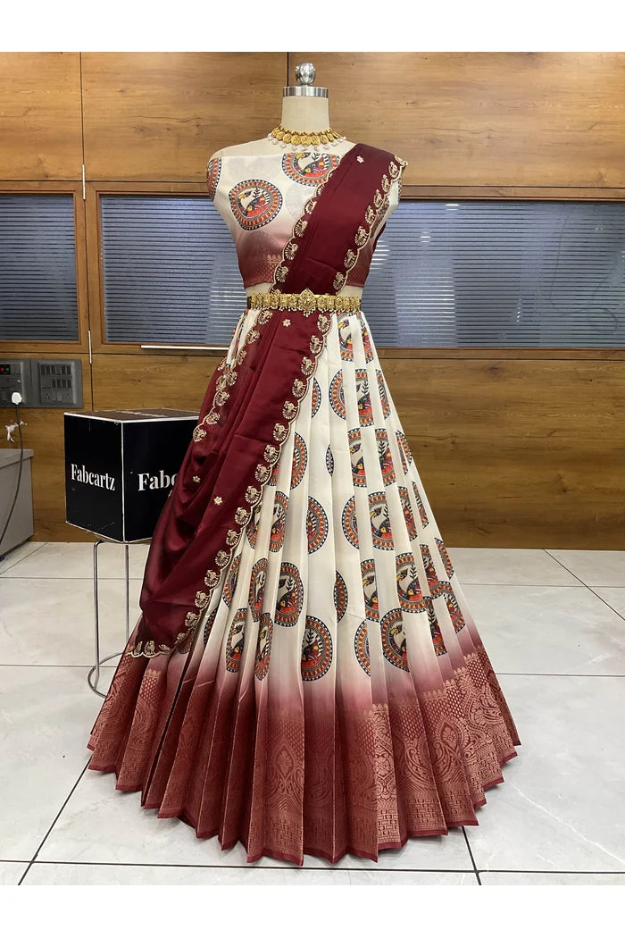 దక్షిణ భారత పండుగ సాంప్రదాయ హాఫ్ చీర (దిల్వాలే)
