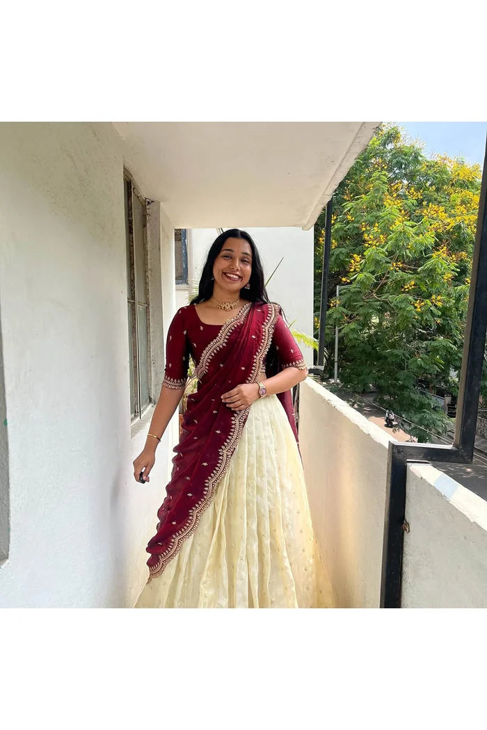 Premalu South Indian Festival Traditional Half Saree