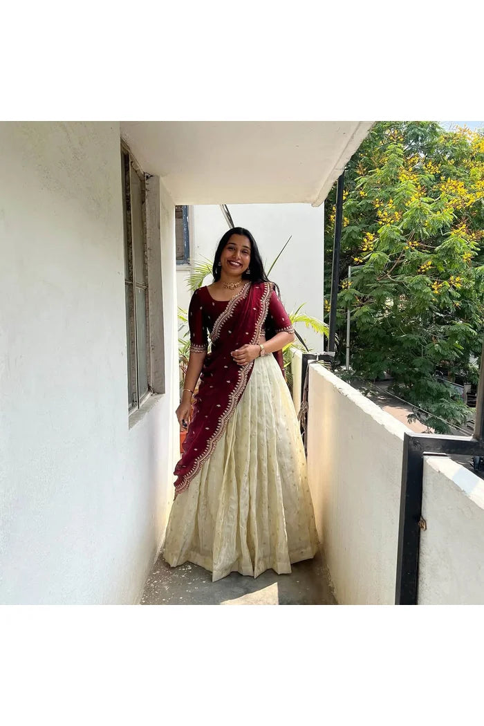 Premalu South Indian Festival Traditional Half Saree