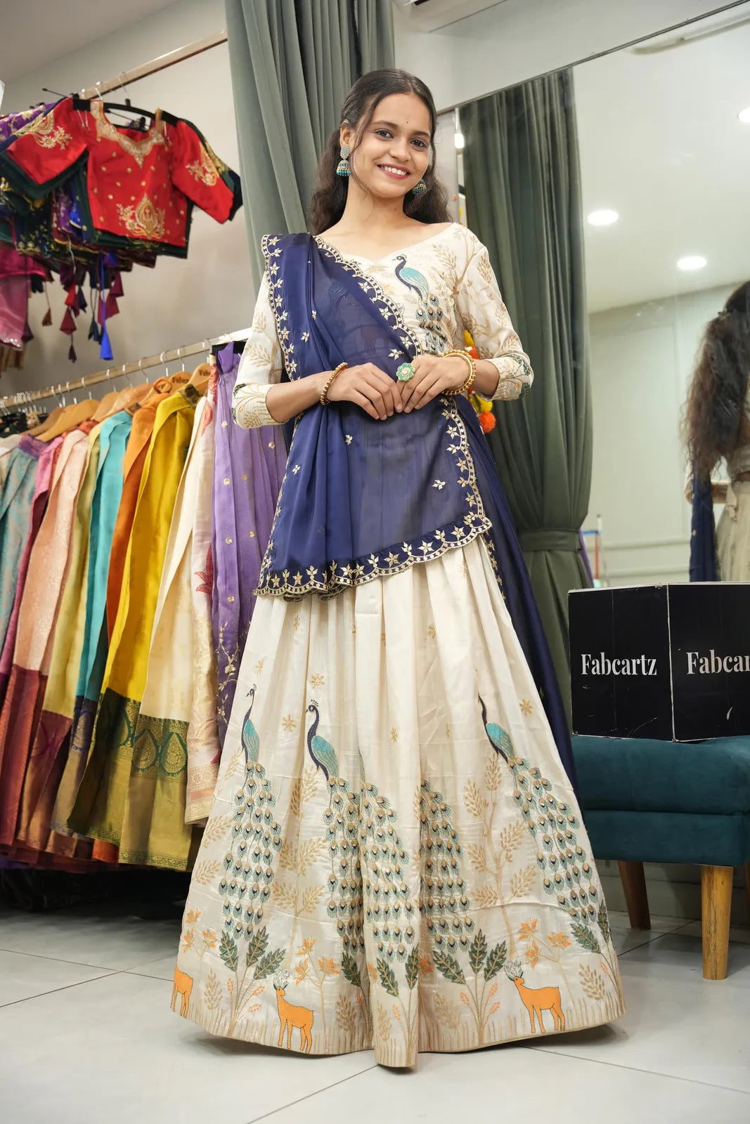 Mayuri Women's Embroidered Shimmer Lehenga Choli with Sequins Work