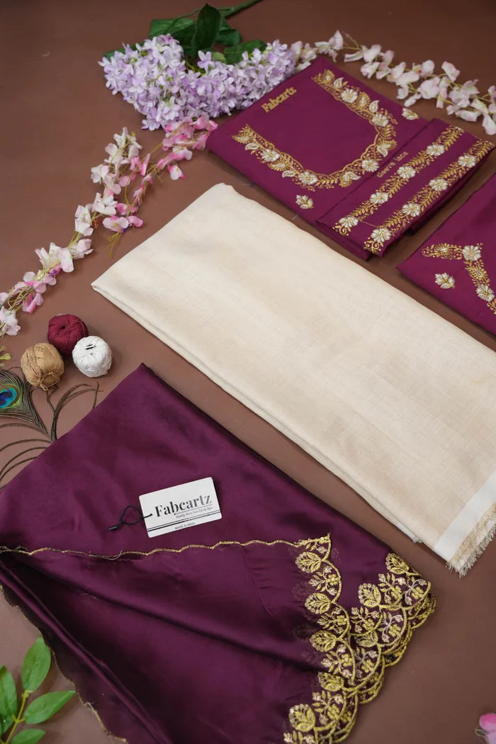 Amalkaya KV South Indian Festival Traditional Half Saree with Embroidered Blouse & Dupatta