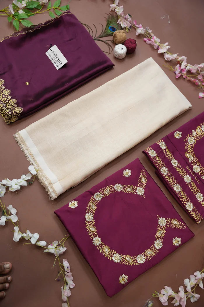 Amalkaya KV South Indian Festival Traditional Half Saree with Embroidered Blouse & Dupatta