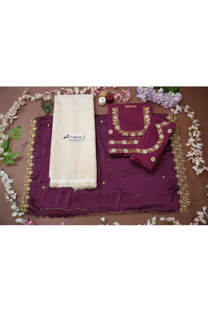 Amalkaya KV South Indian Festival Traditional Half Saree with Embroidered Blouse & Dupatta