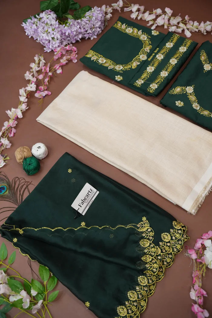 Amalkaya KV South Indian Festival Traditional Half Saree with Embroidered Blouse & Dupatta