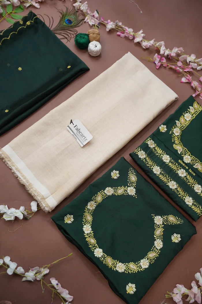 Amalkaya KV South Indian Festival Traditional Half Saree with Embroidered Blouse & Dupatta