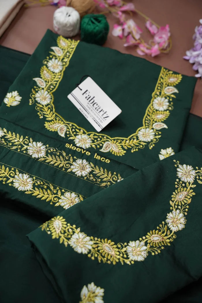 Amalkaya KV South Indian Festival Traditional Half Saree with Embroidered Blouse & Dupatta