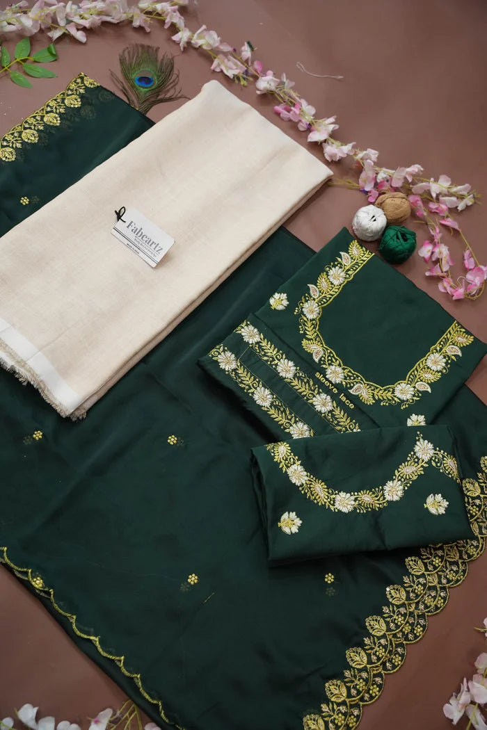 Amalkaya KV South Indian Festival Traditional Half Saree with Embroidered Blouse & Dupatta