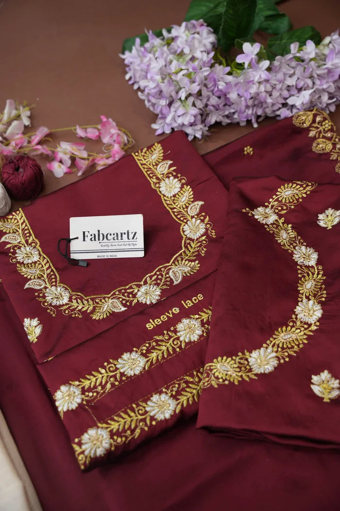 Amalkaya KV South Indian Festival Traditional Half Saree with Embroidered Blouse & Dupatta