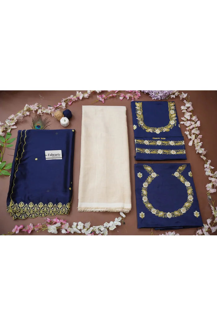 Amalkaya KV South Indian Festival Traditional Half Saree with Embroidered Blouse & Dupatta