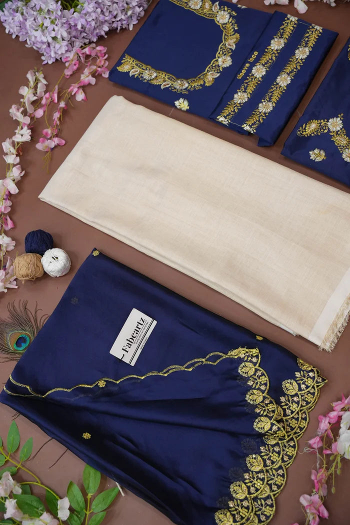 Amalkaya KV South Indian Festival Traditional Half Saree with Embroidered Blouse & Dupatta