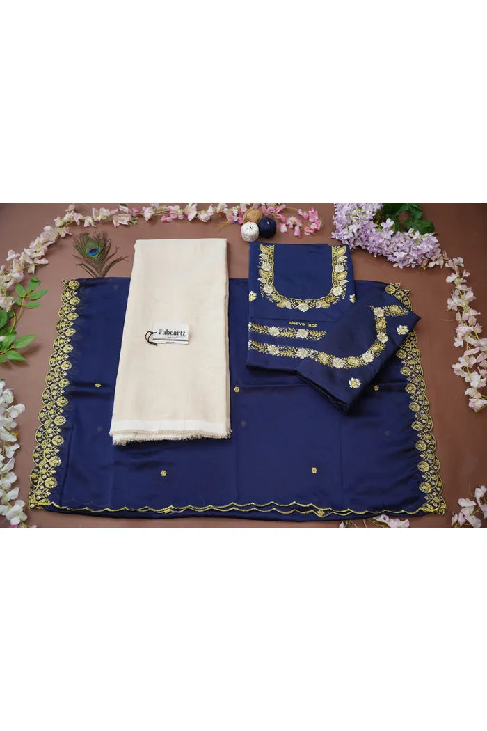 Amalkaya KV South Indian Festival Traditional Half Saree with Embroidered Blouse & Dupatta