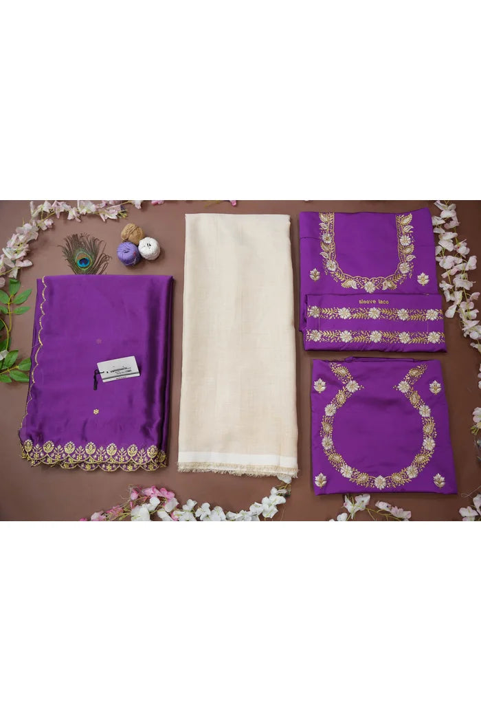 Amalkaya KV South Indian Festival Traditional Half Saree with Embroidered Blouse & Dupatta