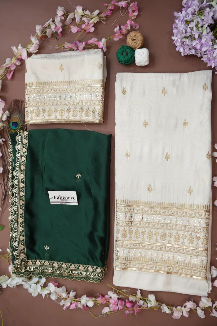 Aarohi Women's Woven Design Half Saree with Blouse and Dupatta