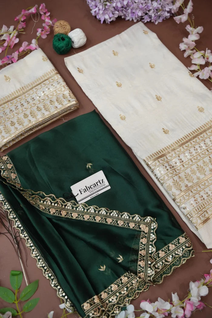 Aarohi Women's Woven Design Half Saree with Blouse and Dupatta