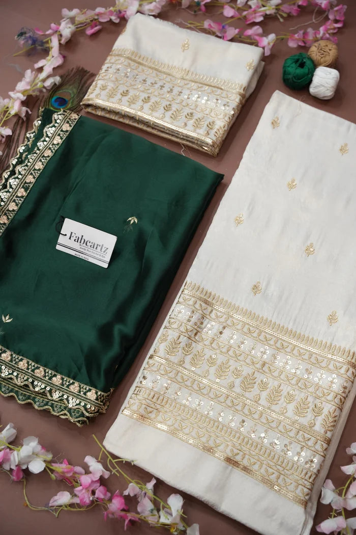Aarohi Women's Woven Design Half Saree with Blouse and Dupatta