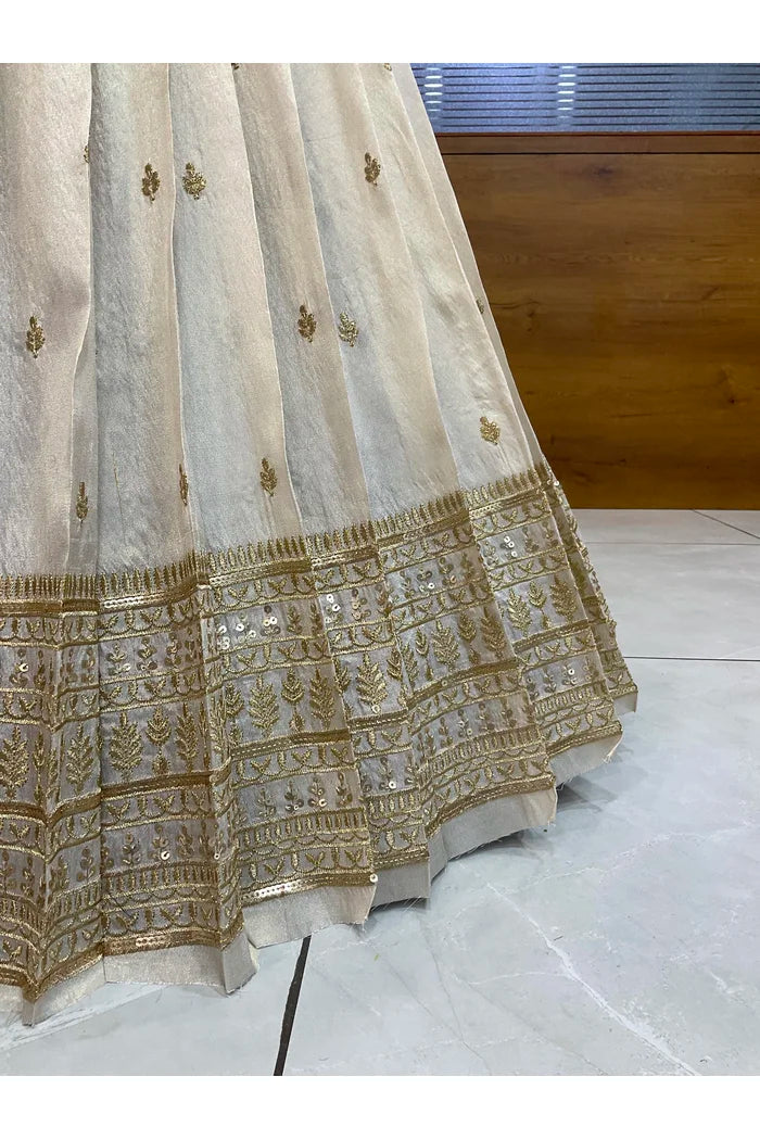 Aarohi Women's Woven Design Half Saree with Blouse and Dupatta