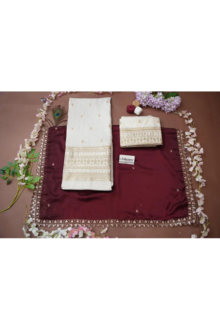 Aarohi Women's Woven Design Half Saree with Blouse and Dupatta