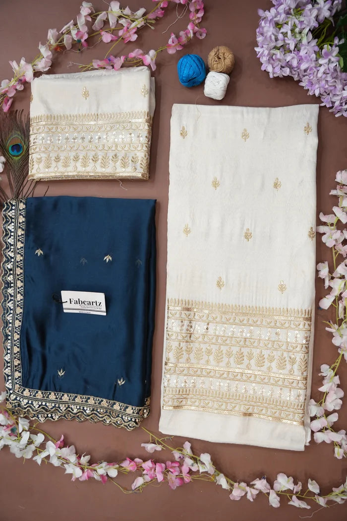 Aarohi Women's Woven Design Half Saree with Blouse and Dupatta