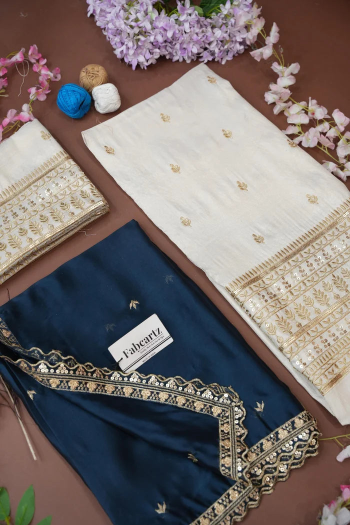 Aarohi Women's Woven Design Half Saree with Blouse and Dupatta