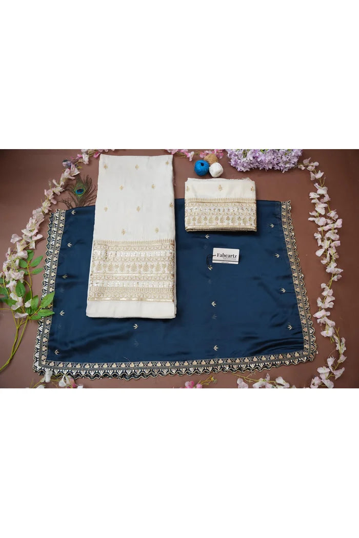 Aarohi Women's Woven Design Half Saree with Blouse and Dupatta