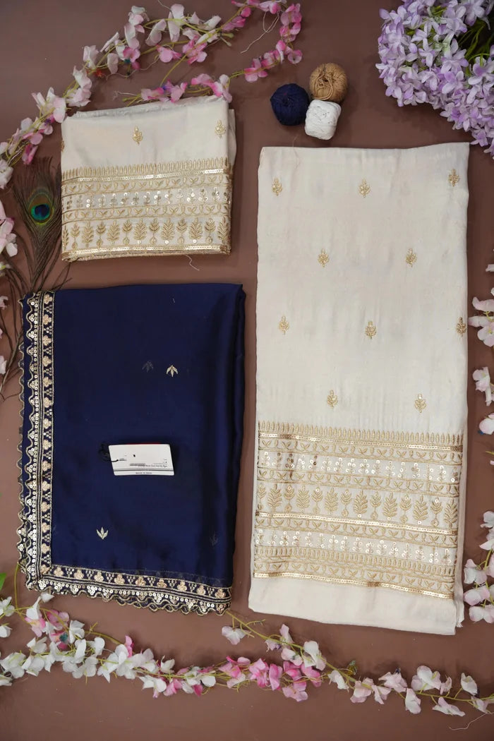 Aarohi Women's Woven Design Half Saree with Blouse and Dupatta