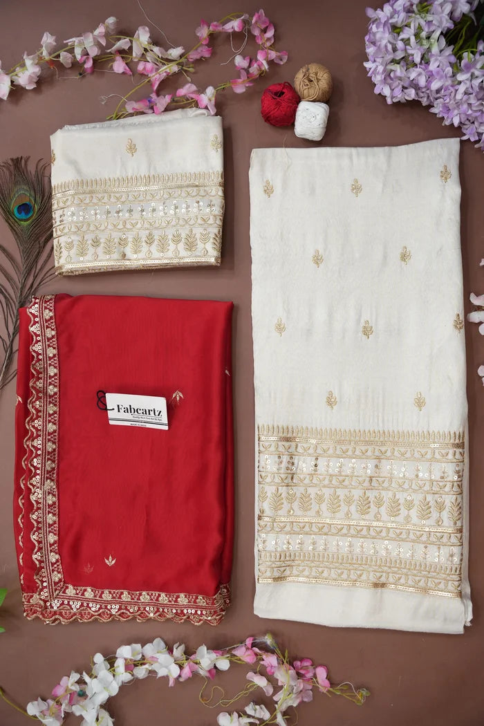 Aarohi Women's Woven Design Half Saree with Blouse and Dupatta