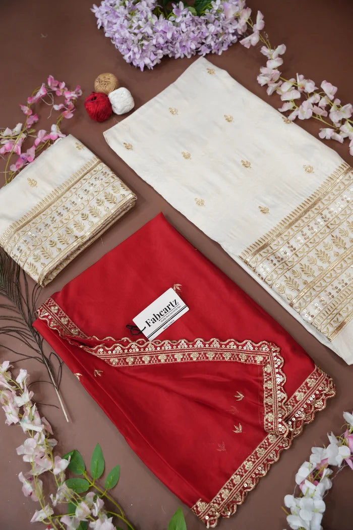 Aarohi Women's Woven Design Half Saree with Blouse and Dupatta