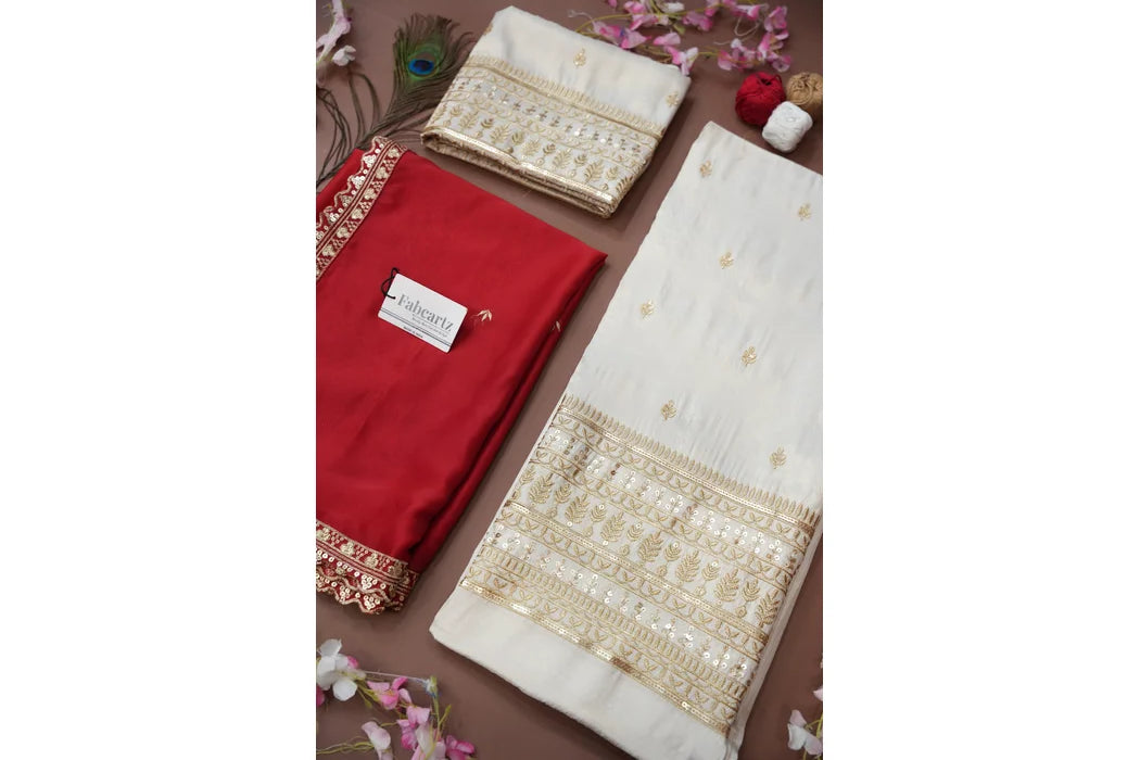 Aarohi Women's Woven Design Half Saree with Blouse and Dupatta