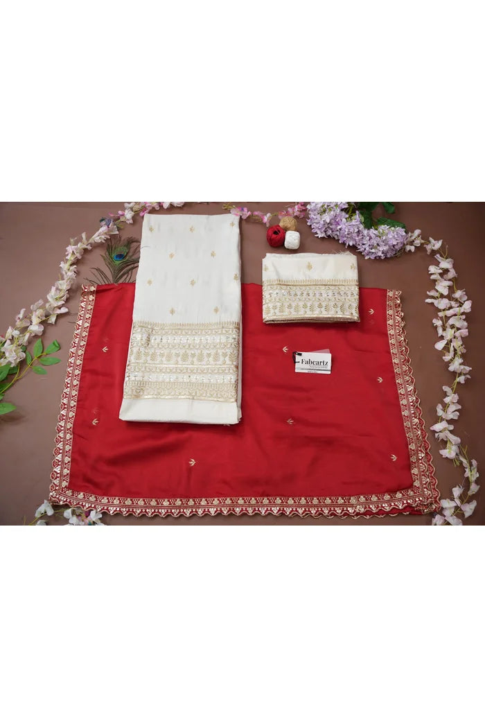 Aarohi Women's Woven Design Half Saree with Blouse and Dupatta