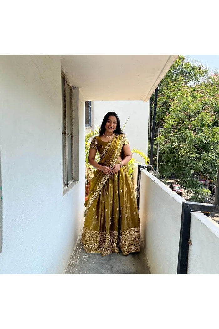 (Mandrikula) South Indian Festival Traditional Half Saree