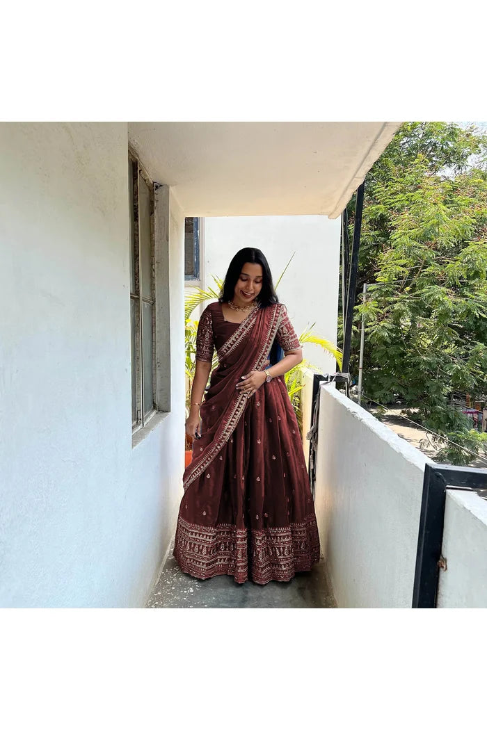 (Mandrikula) South Indian Festival Traditional Half Saree