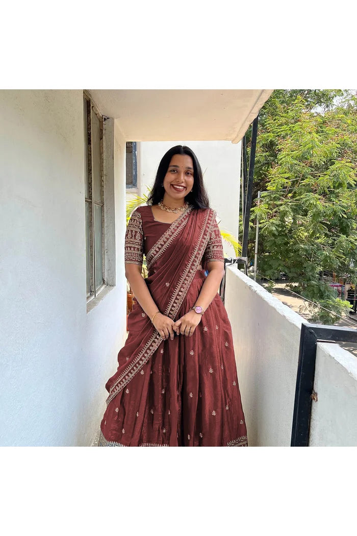 (Mandrikula) South Indian Festival Traditional Half Saree