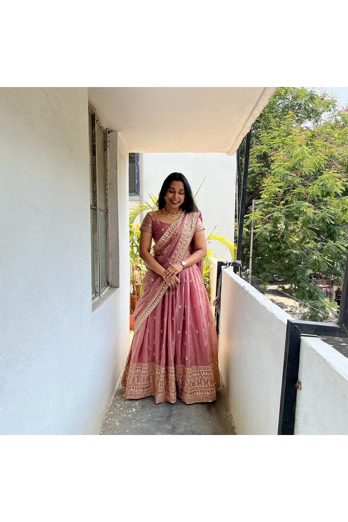 (Mandrikula) South Indian Festival Traditional Half Saree