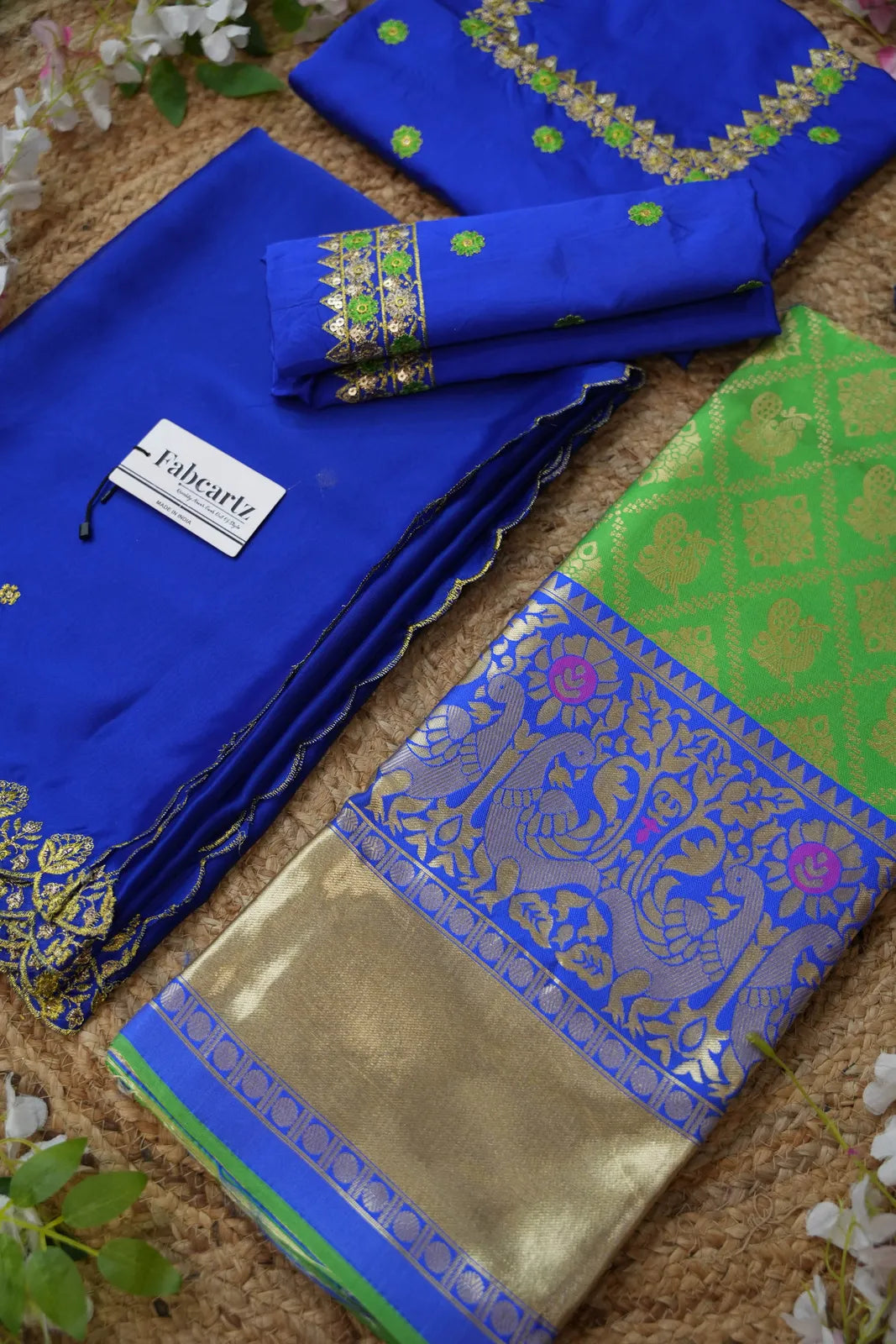 (JayaBox) Women's Woven Design zari work Half Saree with Embroidered Blouse and Dupatta