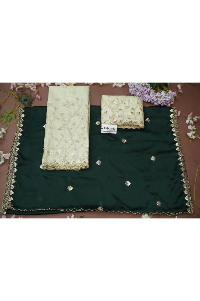 Satyabhumi Women's Woven Design Half Saree with Blouse and Dupatta