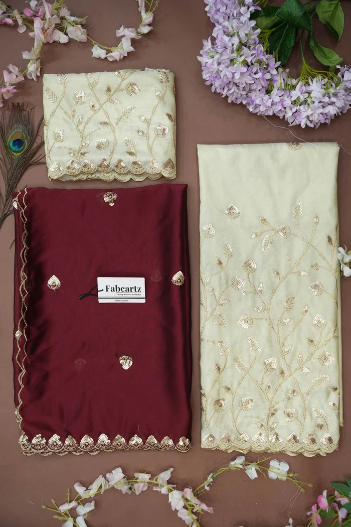 Satyabhumi Women's Woven Design Half Saree with Blouse and Dupatta
